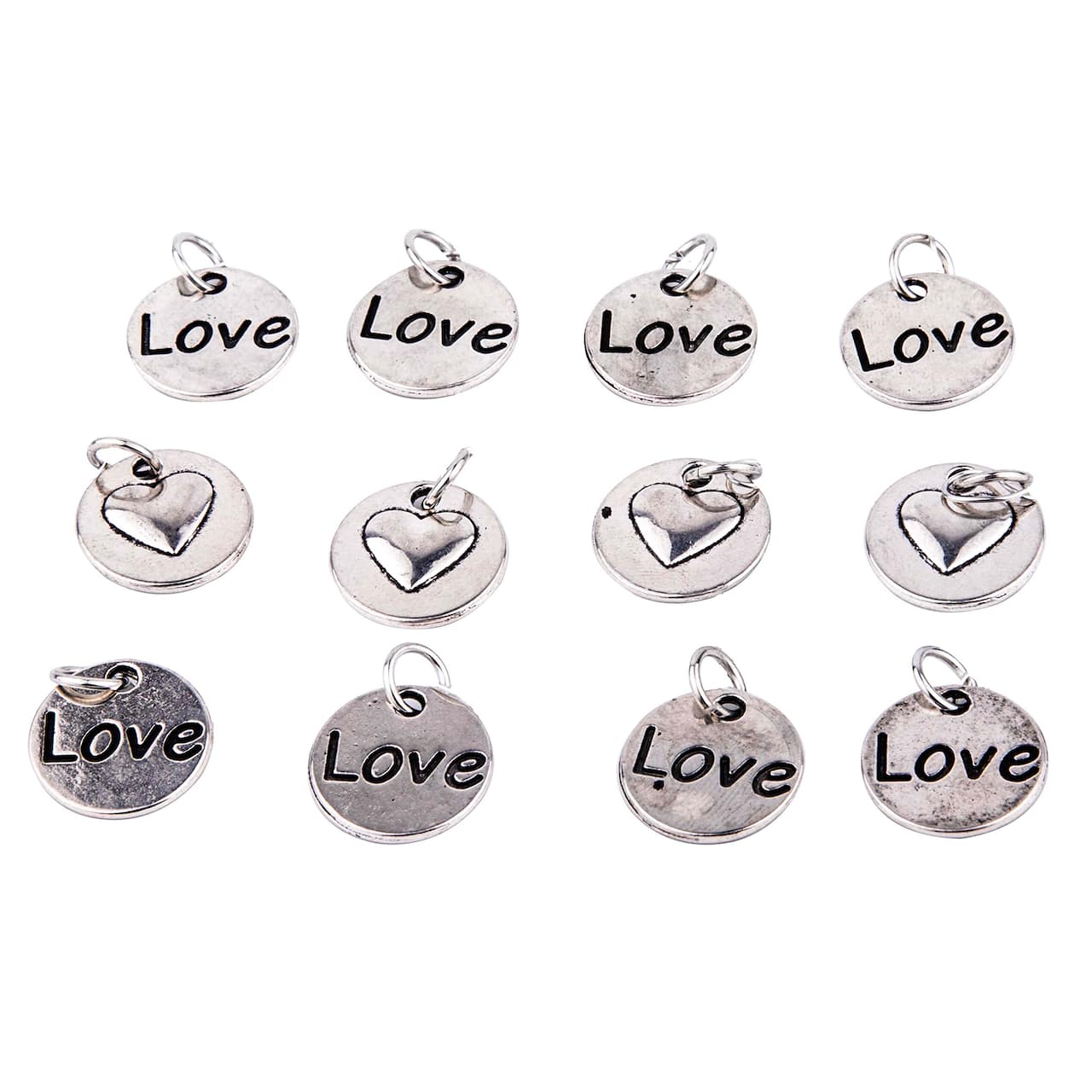 12 Packs: 12 ct. (144 total) Rhodium-Colored Reverse Heart Charms by Bead Landing™